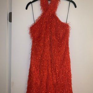 NWT Zara halterneck orange dress